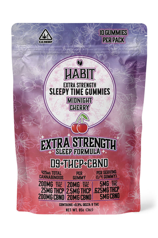 Delta 9 20mg+THCP2.5mg +CBNO20mg Gummies 10pk Extra strenght sleep formula midnight cherry - Tree Spirit Wellness