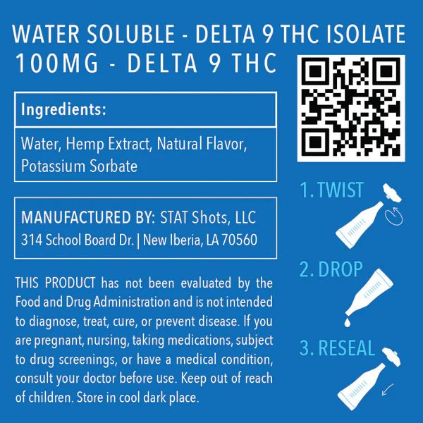 DELTA 9 Water Soluble 500mg - 5 ct. 100mg - Tree Spirit Wellness