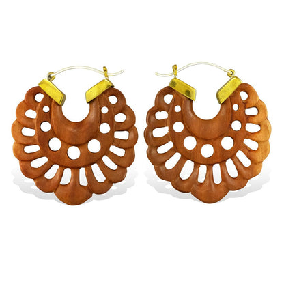 Donni Hoops - Wood - Tree Spirit Wellness
