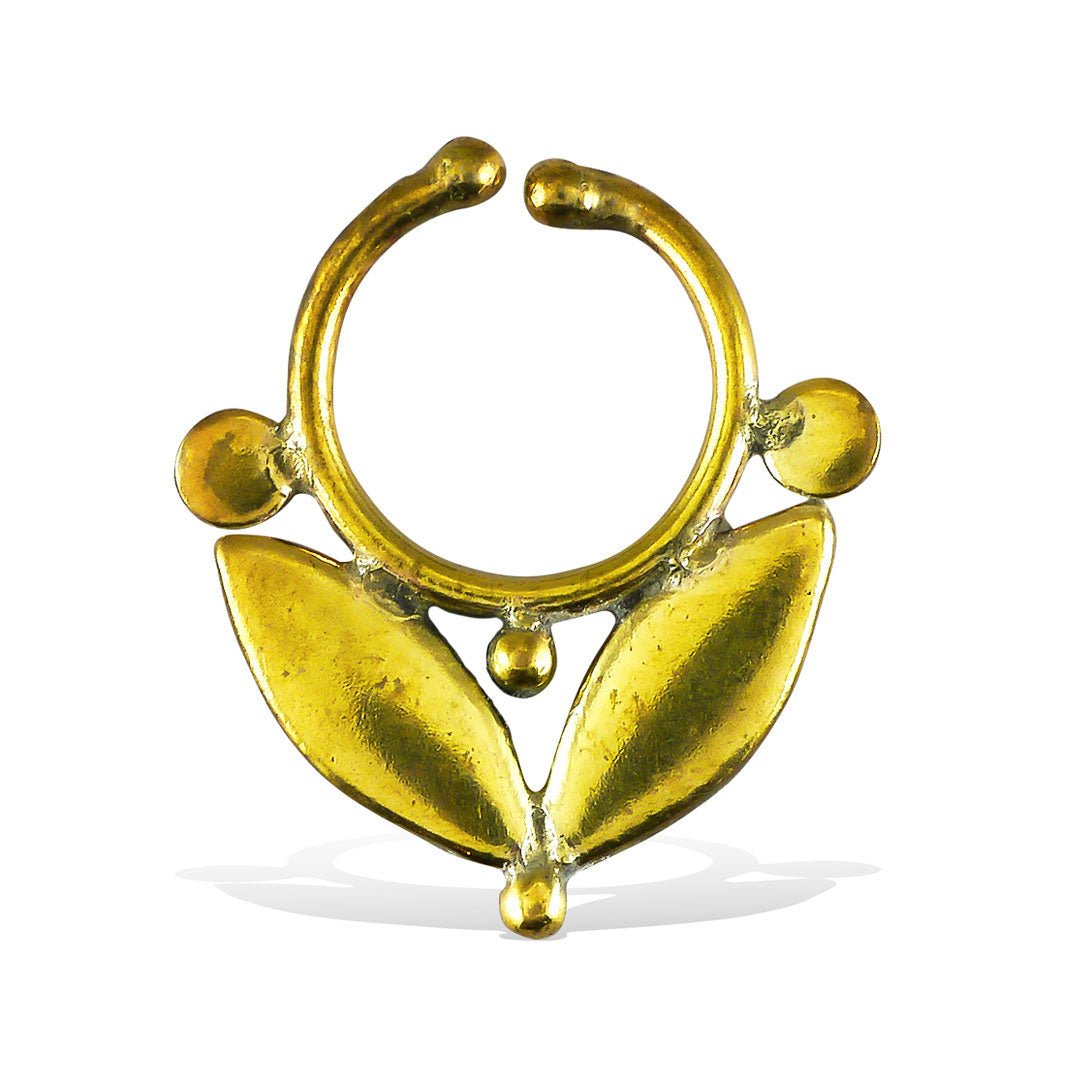 Double Leaf - Brass Ring - Tree Spirit Wellness
