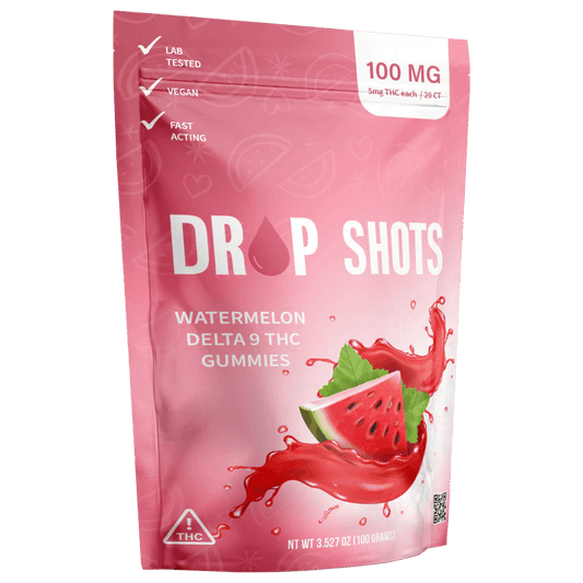 DROP SHOTS Fast Acting Gummies - 100mg Watermelon (5mg/gummy 20ct.) - Tree Spirit Wellness