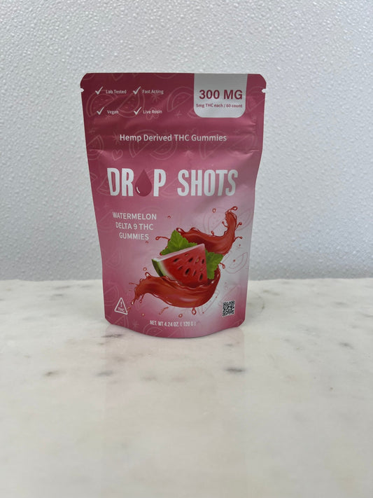 DROP SHOTS Fast Acting Gummies - 300mg Watermelon (5mg/gummy 60ct.) - Tree Spirit Wellness