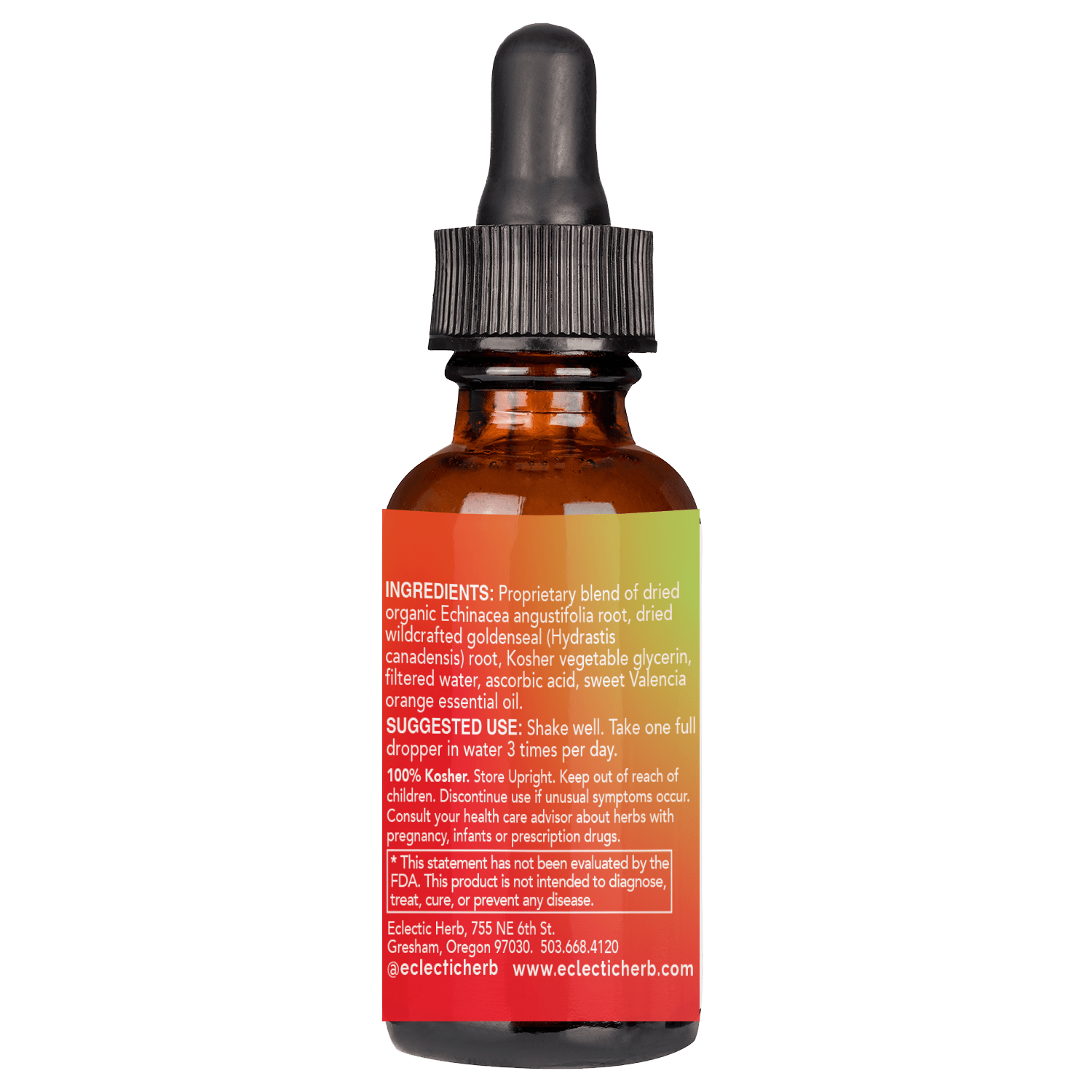 ECHINACEA GOLDENSEAL GLYCERITE LIQUID- ORANGE - Tree Spirit Wellness