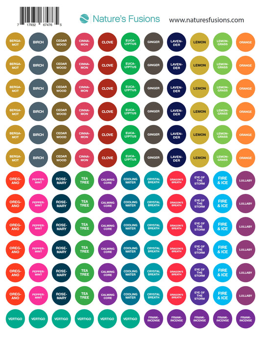 Essential Oil Lid Stickers - Tree Spirit Wellness