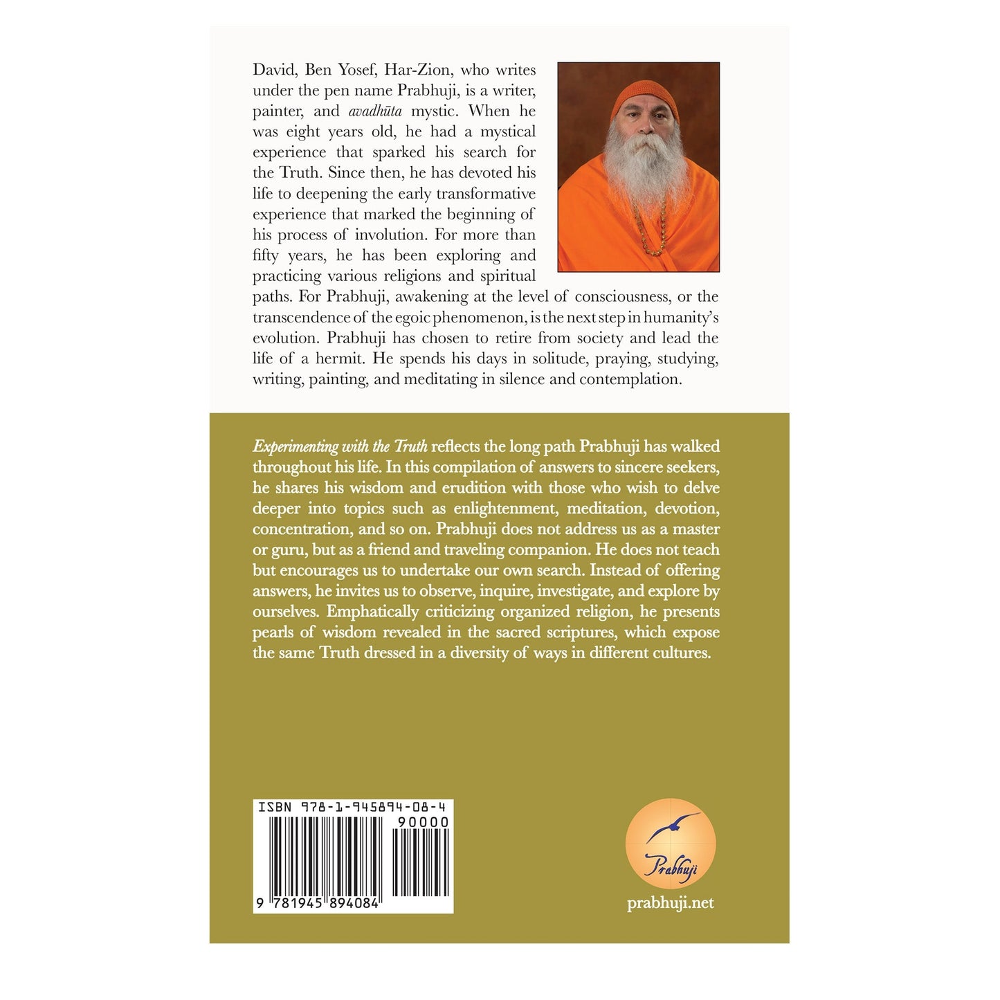 Experimenting with the Truth by Prabhuji (Paperback - English) - Tree Spirit Wellness