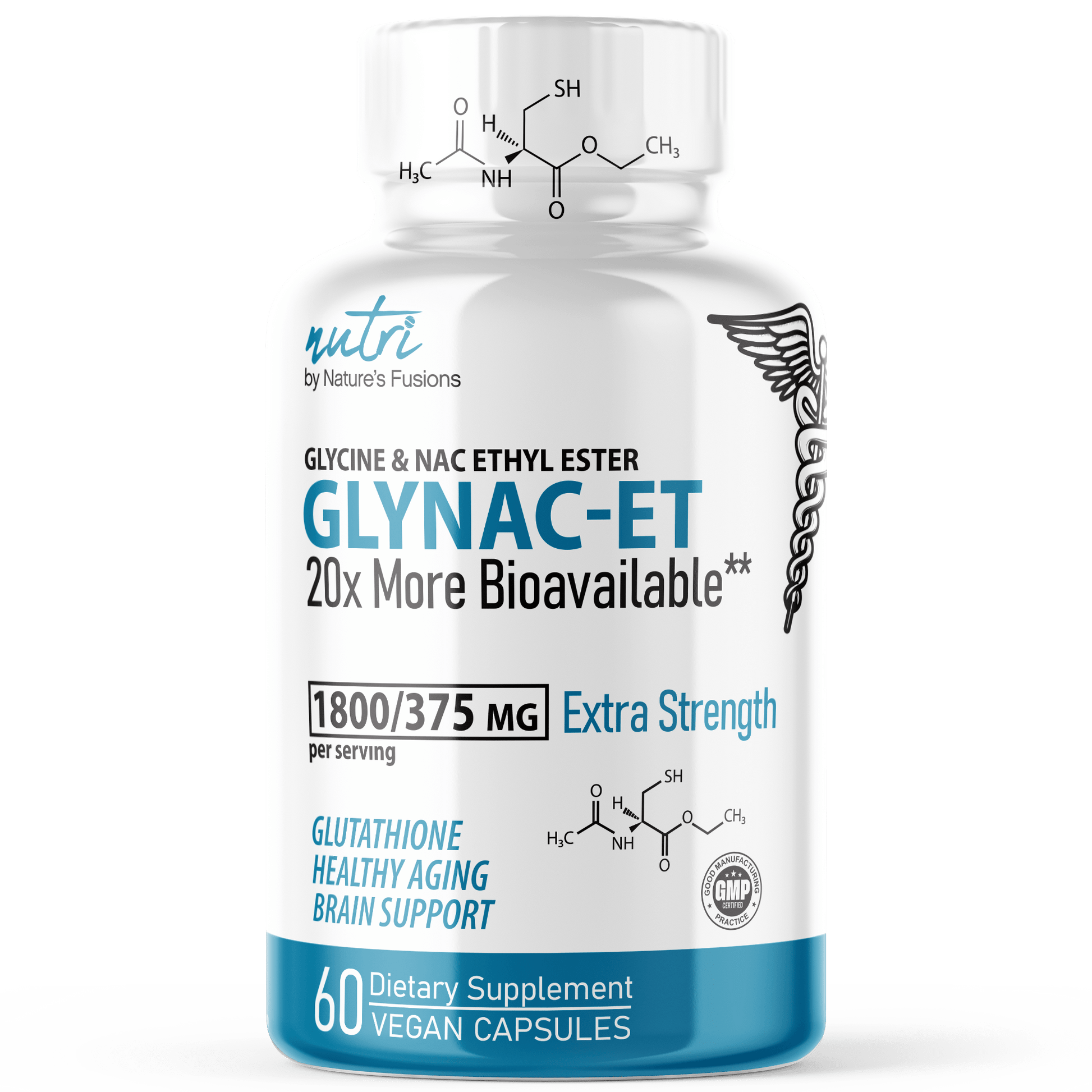 GlyNAC-ET 375mg Extra Strength (NACET or N-Acetyl L-Cysteine Ethyl Ester) with Glycine, Selenium & Molybdenum- 60ct - Tree Spirit Wellness