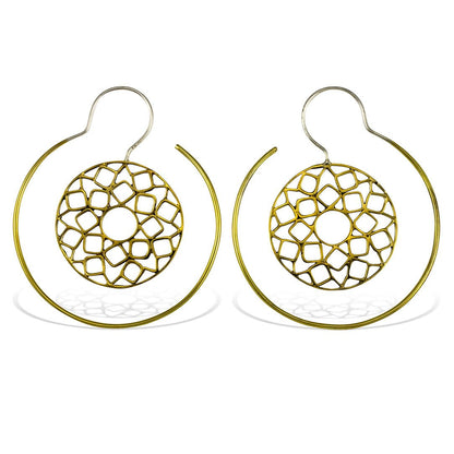 Hanging Lotus Hoops - Silver Post - Tree Spirit Wellness