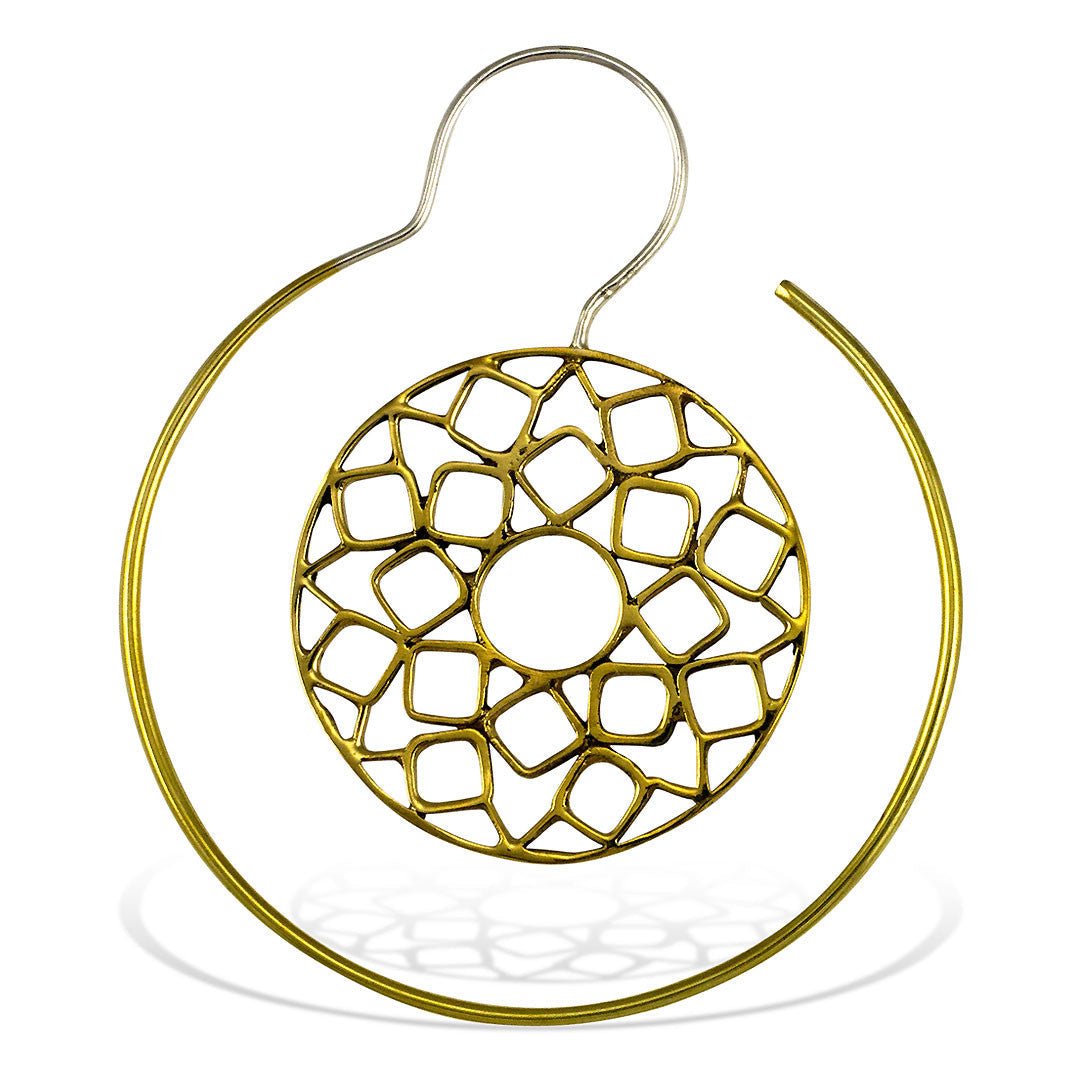 Hanging Lotus Hoops - Silver Post - Tree Spirit Wellness