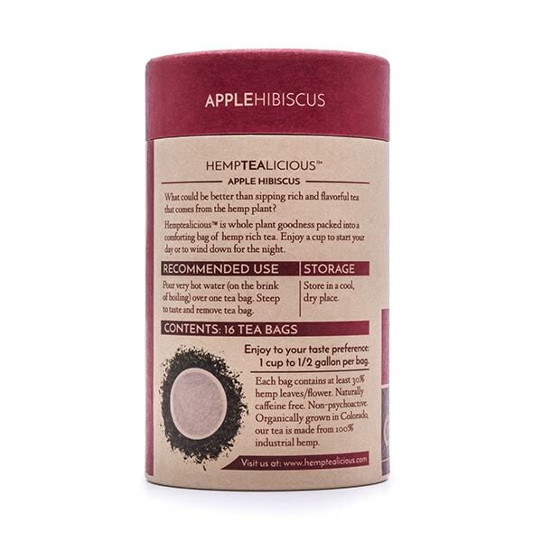 Hemptealicious Apple Hibiscus Hemp Leaf Tea - Tree Spirit Wellness