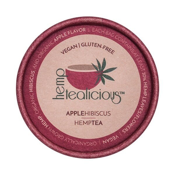 Hemptealicious Apple Hibiscus Hemp Leaf Tea - Tree Spirit Wellness