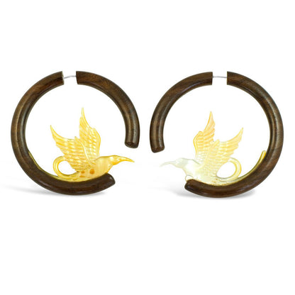 Hummingbird Moons -Shell with Wood - Tree Spirit Wellness