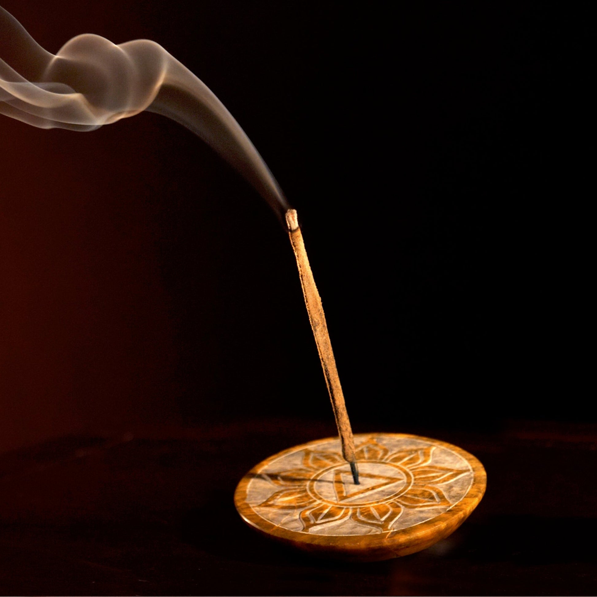 Incense Burner - Soapstone Plate Solar Plexus Chakra Manipura 3" - Tree Spirit Wellness