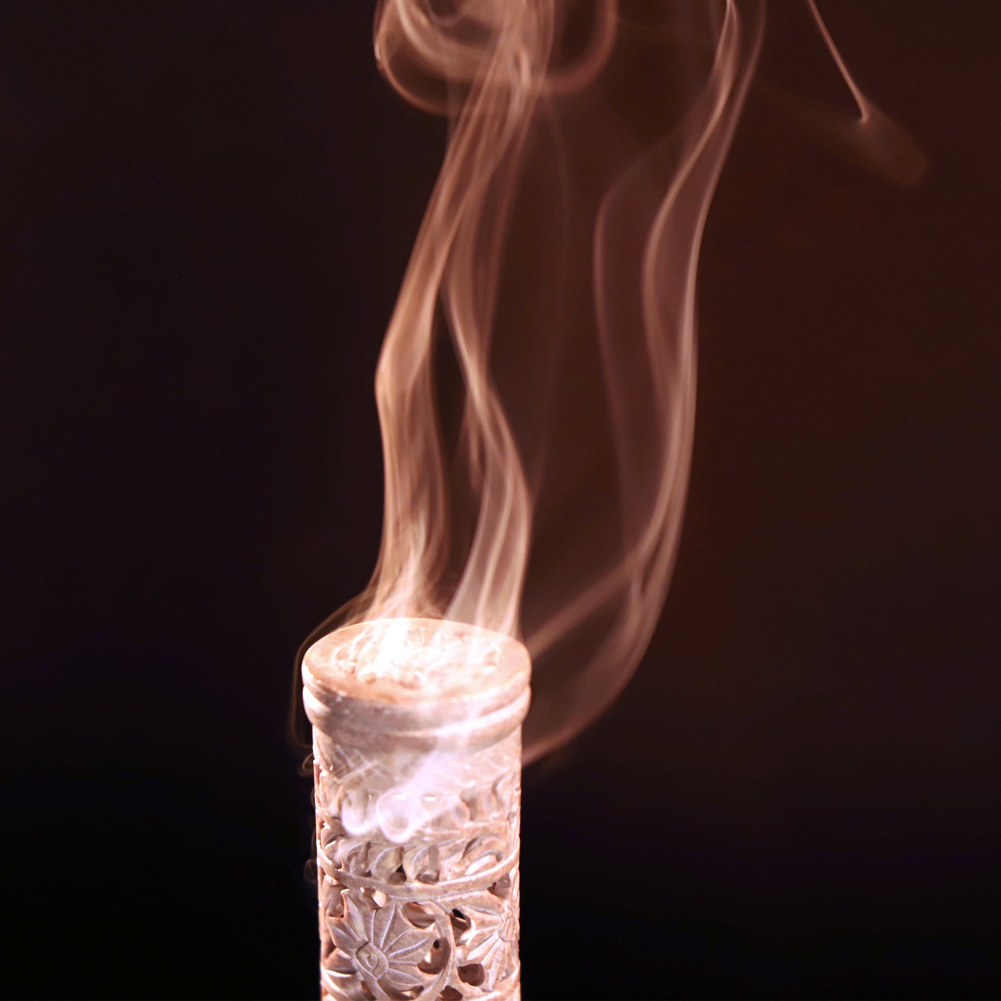 Incense Burner - Soapstone Tower Flowers Jali - Tree Spirit Wellness