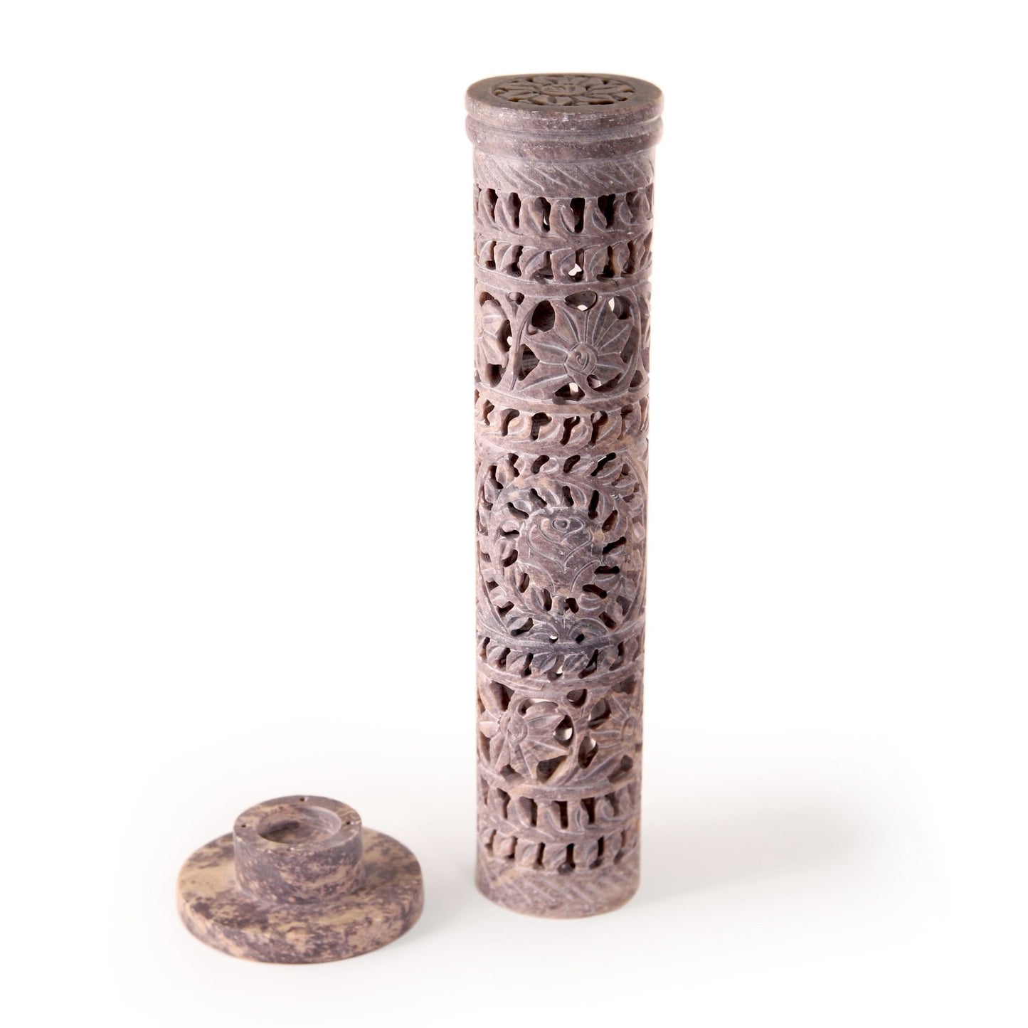 Incense Burner - Soapstone Tower Flowers Jali - Tree Spirit Wellness