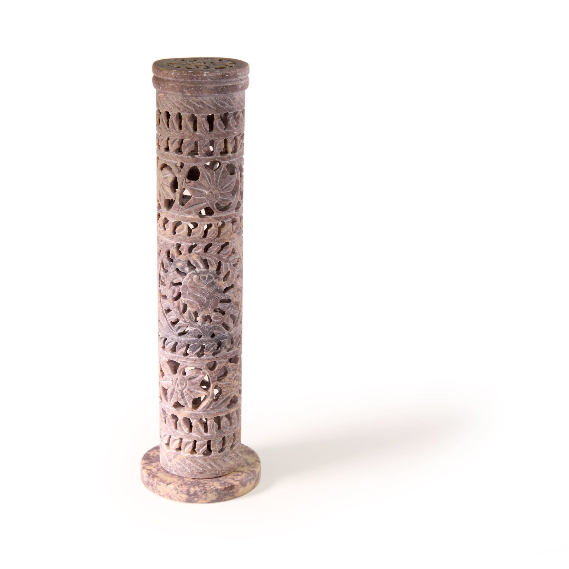 Incense Burner - Soapstone Tower Flowers Jali - Tree Spirit Wellness