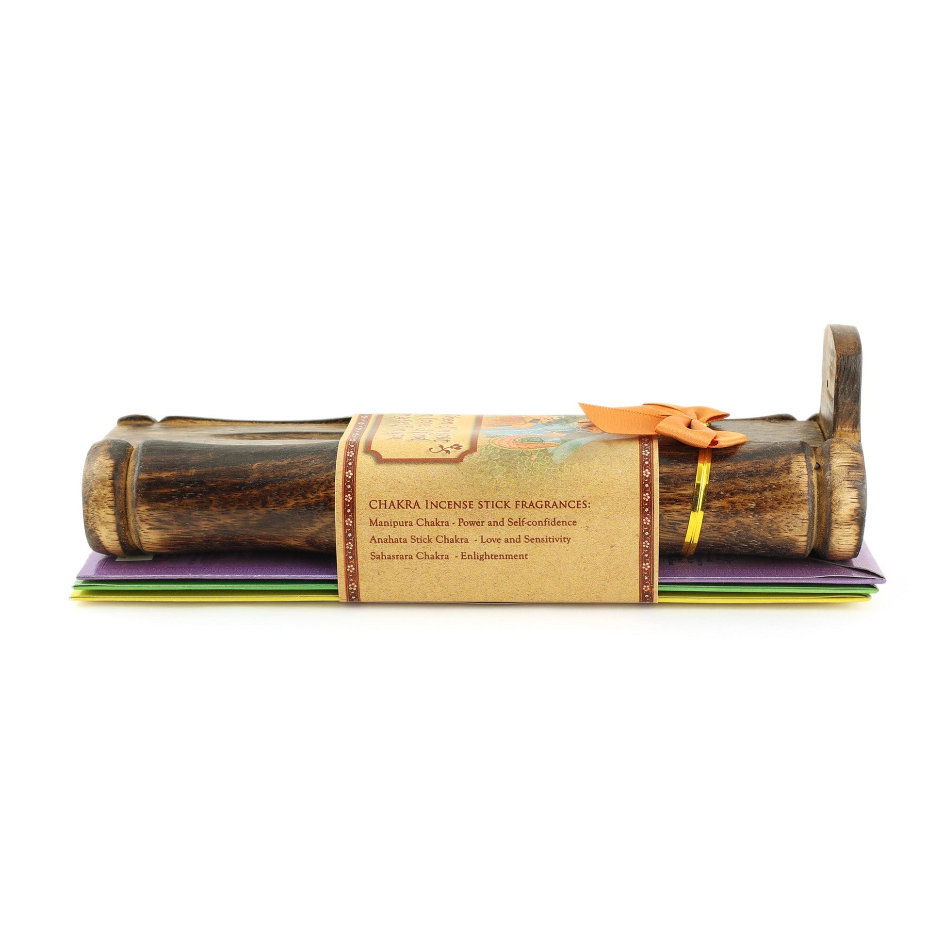 Incense Gift Set - Bamboo Burner + 3 Chakra Incense Sticks Packs & Love Greeting - Lost in Love - Tree Spirit Wellness