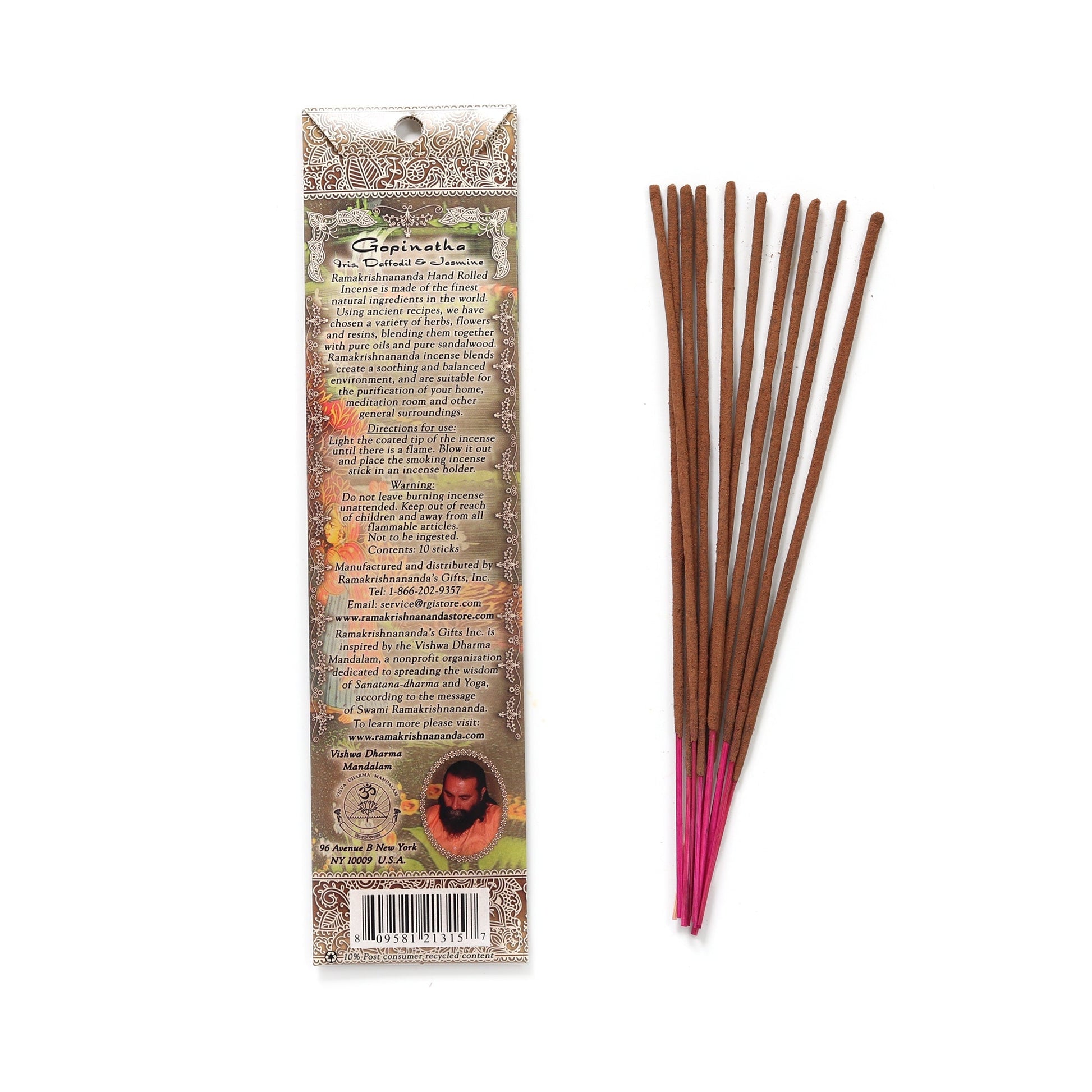 Incense Sticks Gopinatha - Iris Daffodil and Jasmine - Tree Spirit Wellness