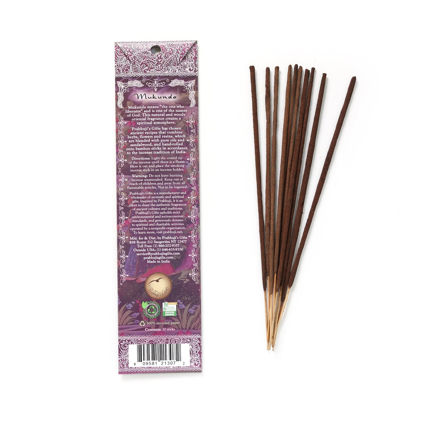 Incense Sticks Mukunda - Patchouli and Spices - Tree Spirit Wellness