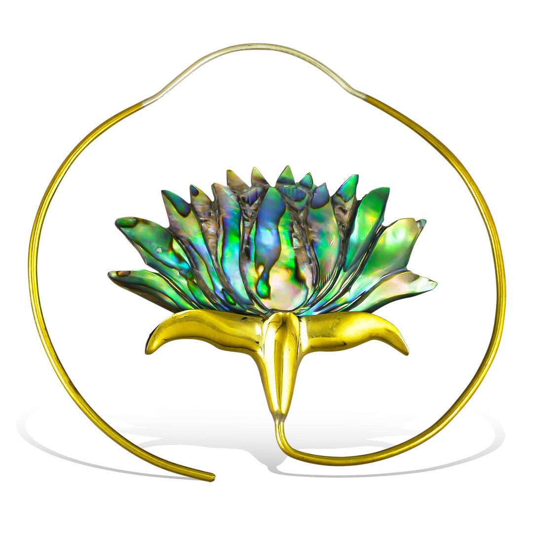 Inner Lotus Hoops - Abalone Shell - Tree Spirit Wellness