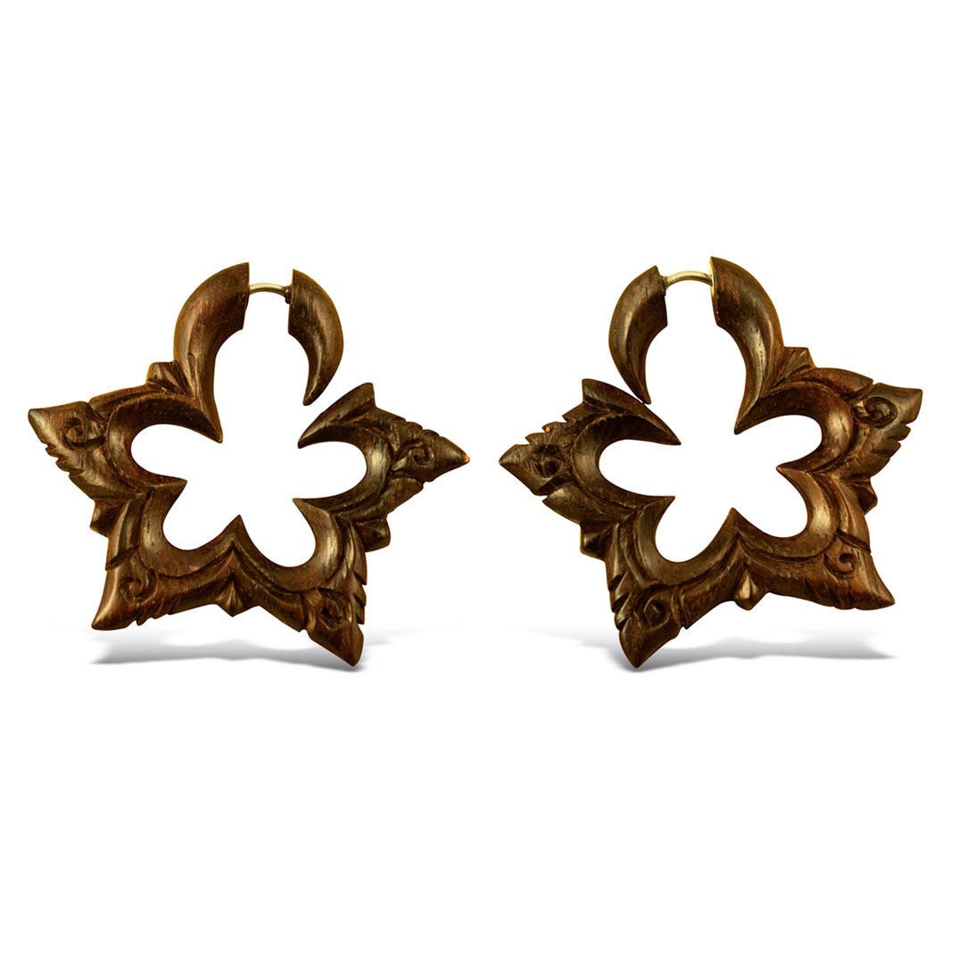 Last Pair! Floral Stars - Wood - Tree Spirit Wellness