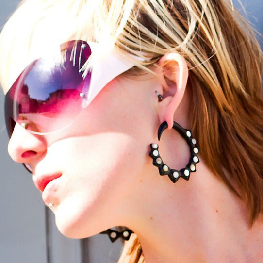 Last Pair! Spiked Hoops - Horn - Tree Spirit Wellness