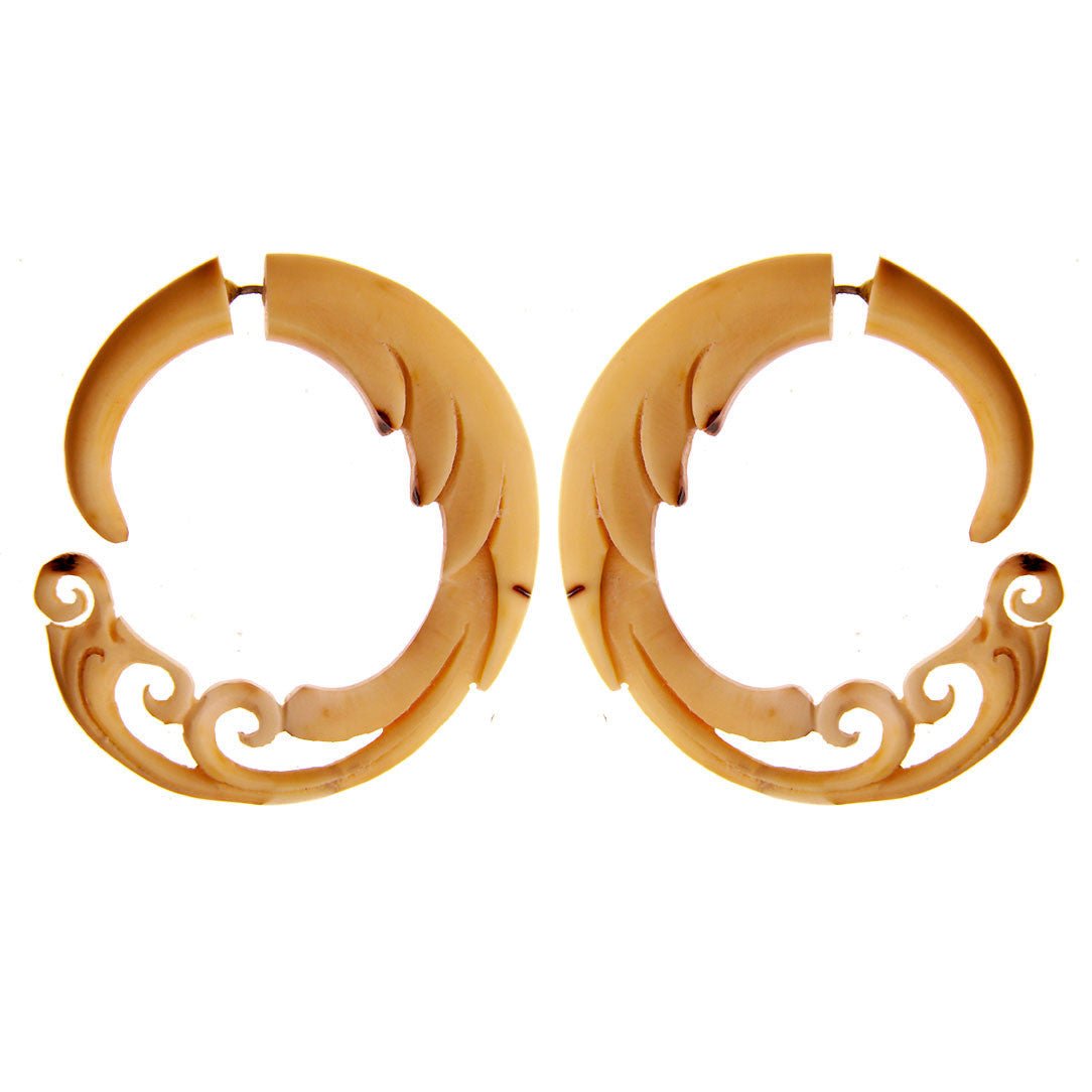 Macaw Hoops - Tagua Nut - Tree Spirit Wellness
