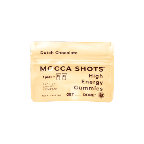Mocca Shots High Energy Gummies with Caffeine Dutch Chocolate (12-Pack) - Tree Spirit Wellness