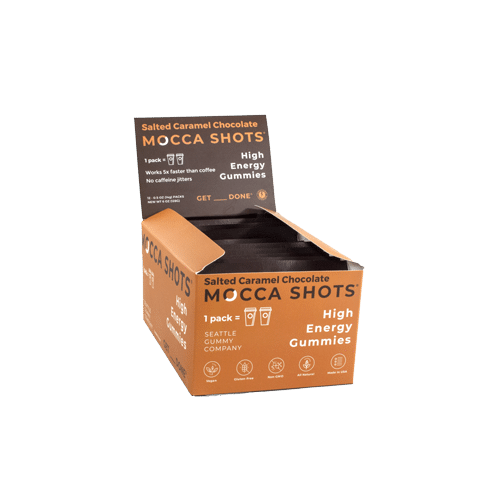 Mocca Shots High Energy Gummies with Caffeine Salted Caramel (12-Pack) - Tree Spirit Wellness