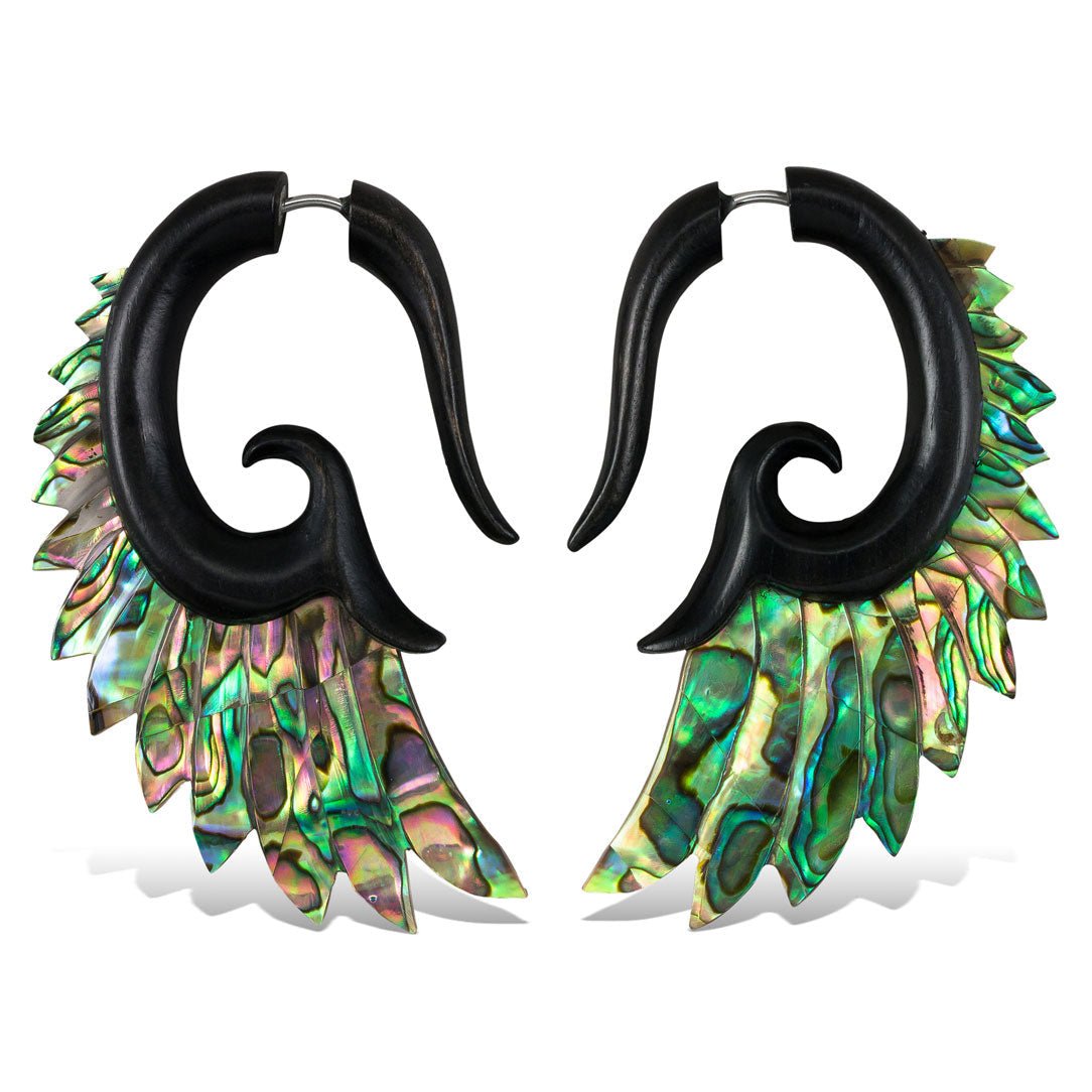 Nava Wings - Horn with Abalone - Tree Spirit Wellness