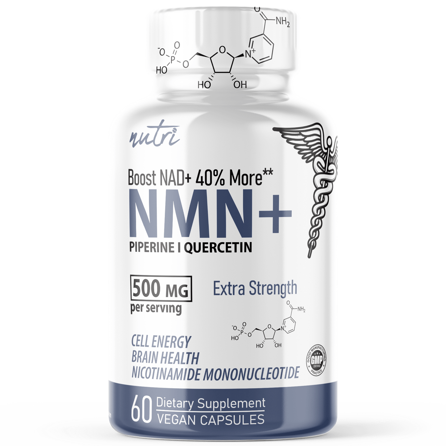NMN+ 500 mg (NMN + Quercetin & Piperine) 60ct - Tree Spirit Wellness