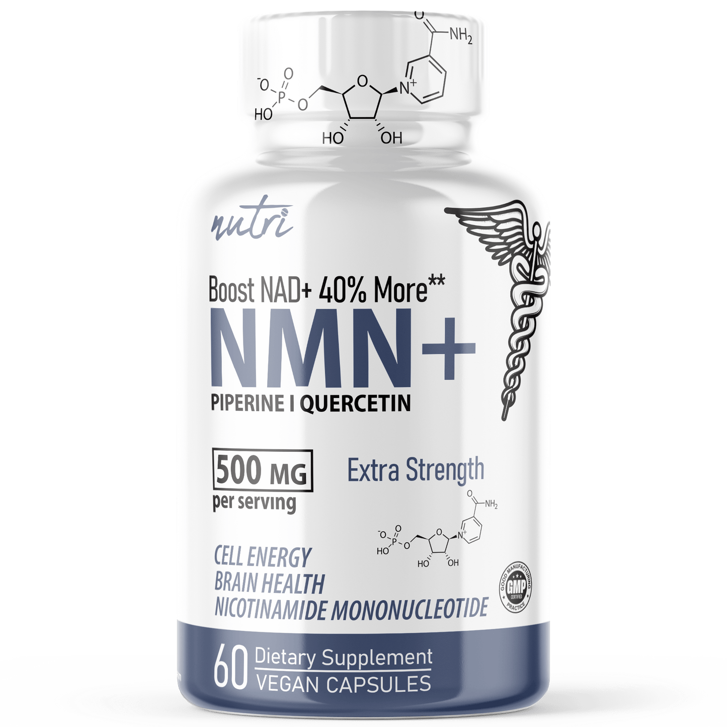 NMN+ 500 mg (NMN + Quercetin & Piperine) EXTRA Strength 60 ct. - Tree Spirit Wellness