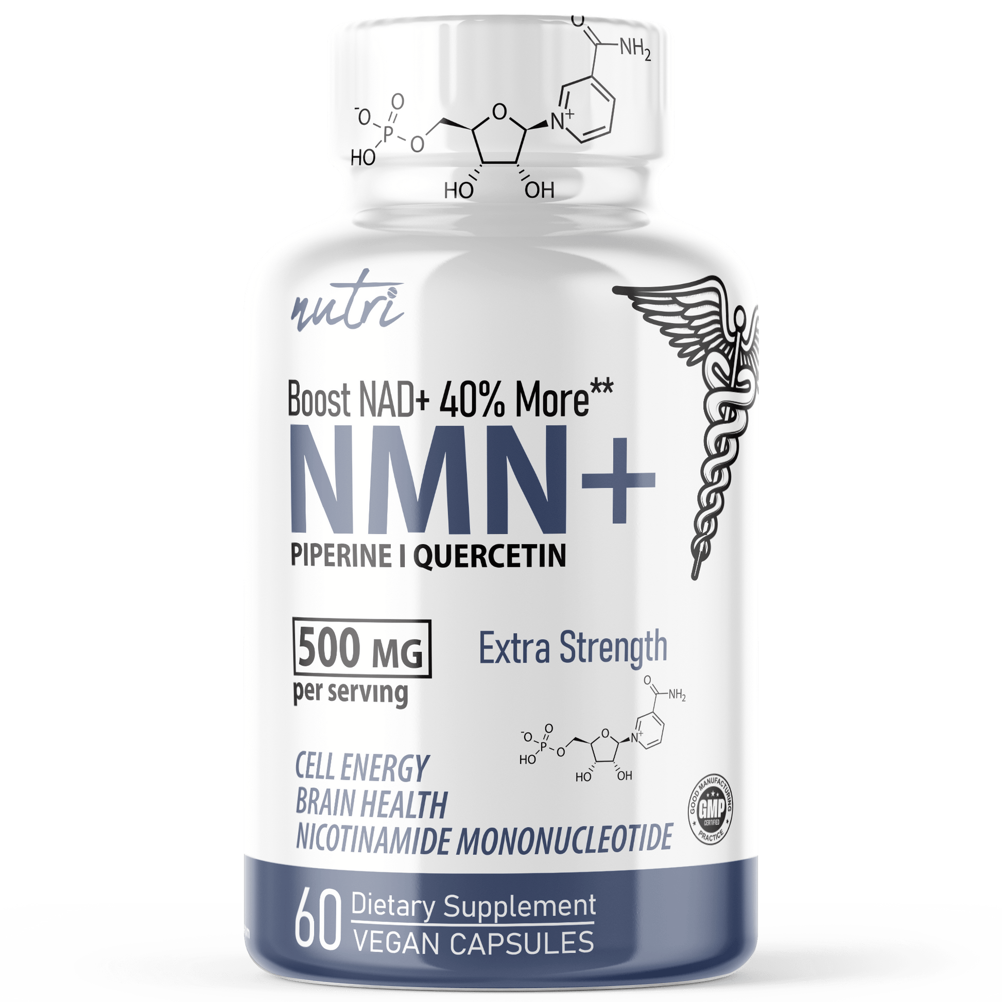 NMN+ 500 mg (NMN + Quercetin & Piperine) 60ct - Tree Spirit Wellness