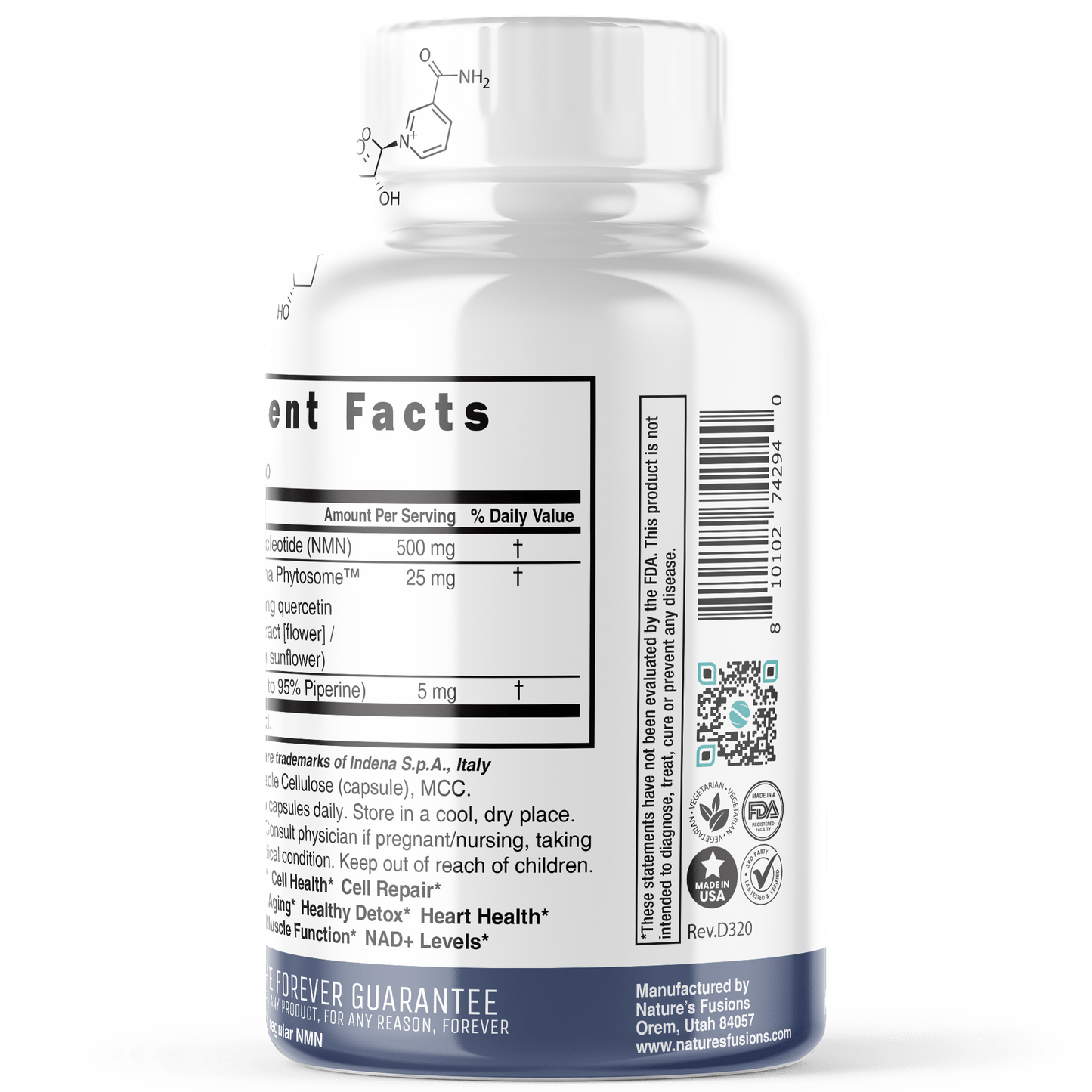 NMN+ 500 mg (NMN + Quercetin & Piperine) 60ct - Tree Spirit Wellness