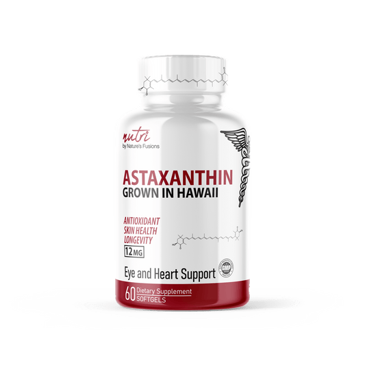 Nutri Astaxanthin 12mg Max Strength - Premium Astaxanthin Supplements Grown in Hawaii - 60 Softgels - Tree Spirit Wellness