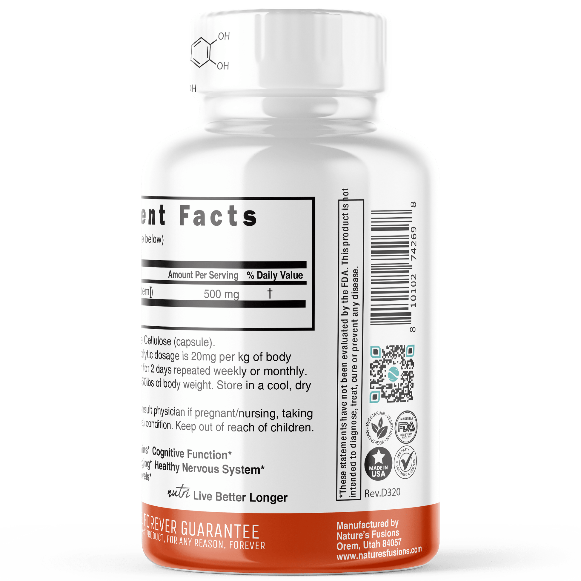 Nutri SenoFi - Fisetin 500mg - Powerful Senolytic Activator, Antioxidant, & Brain Support - Natural Polyphenols - 60 Count - Tree Spirit Wellness