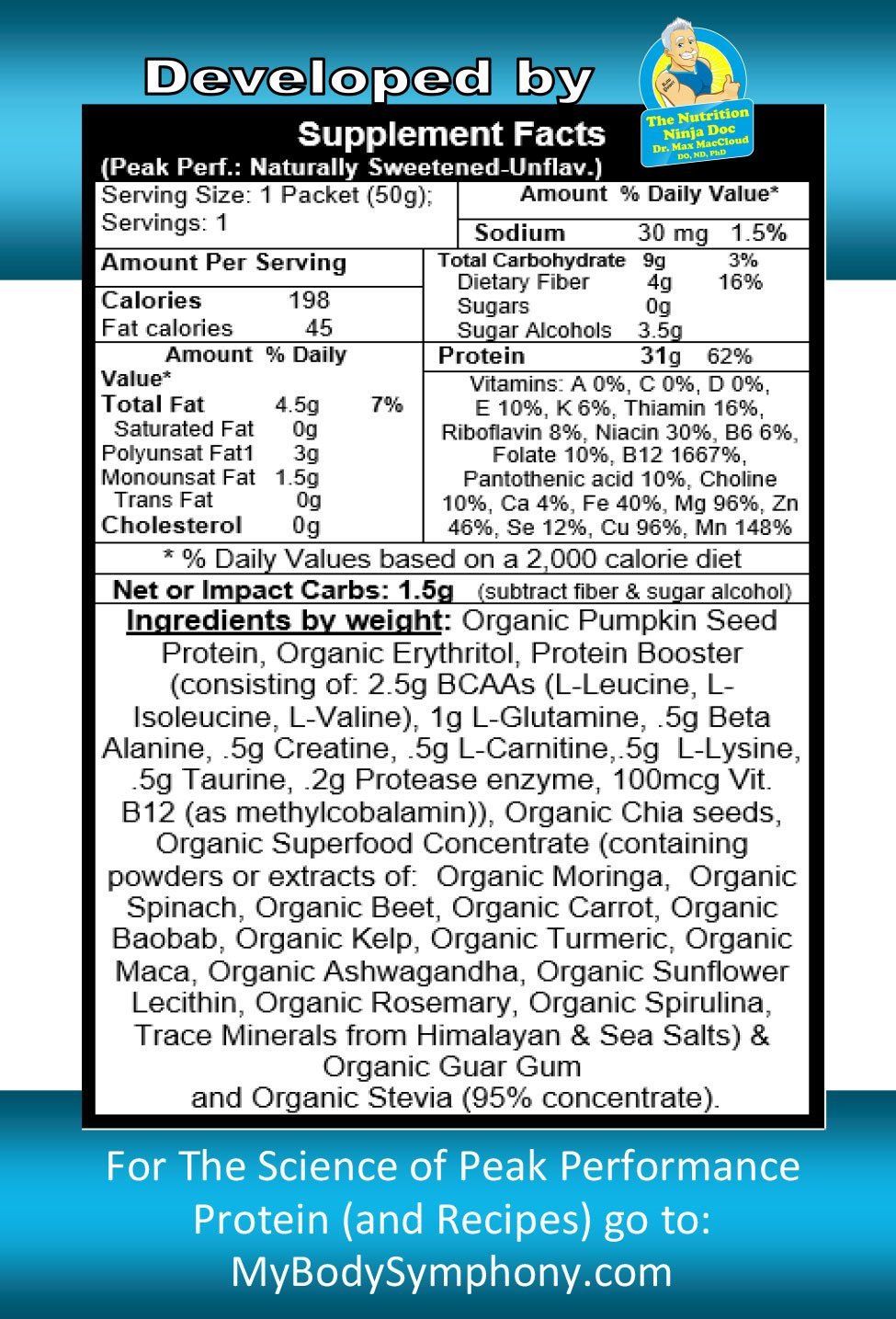 Peak Performance Plant Protein | 10 Single Serving Packets freeshipping - Tree Spirit Wellness