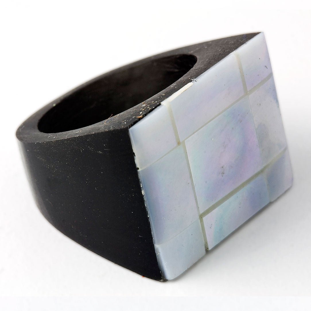 Pearl Resin Ring - Squared - Tree Spirit Wellness