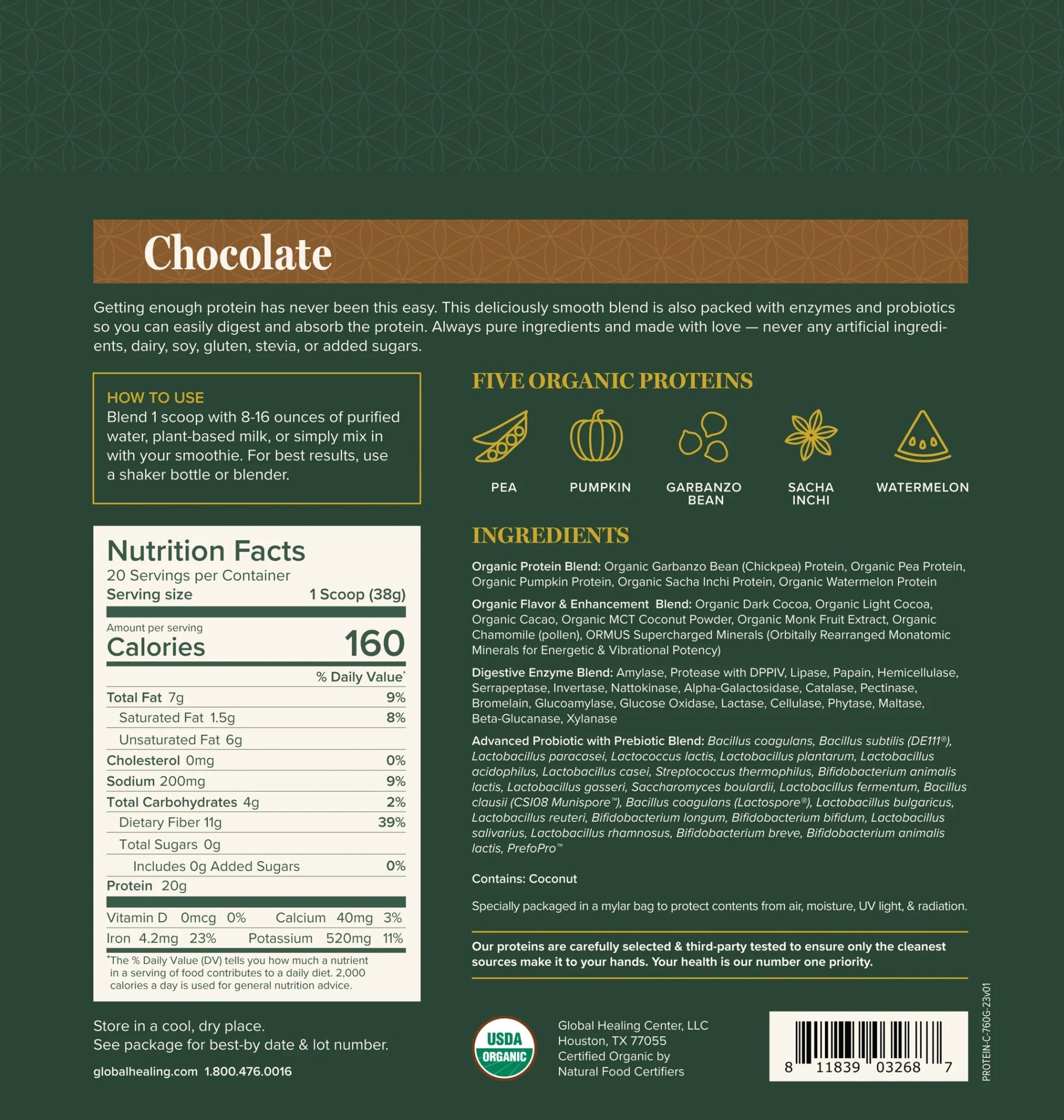 Pure Plant Protein Chocolate - Tree Spirit Wellness