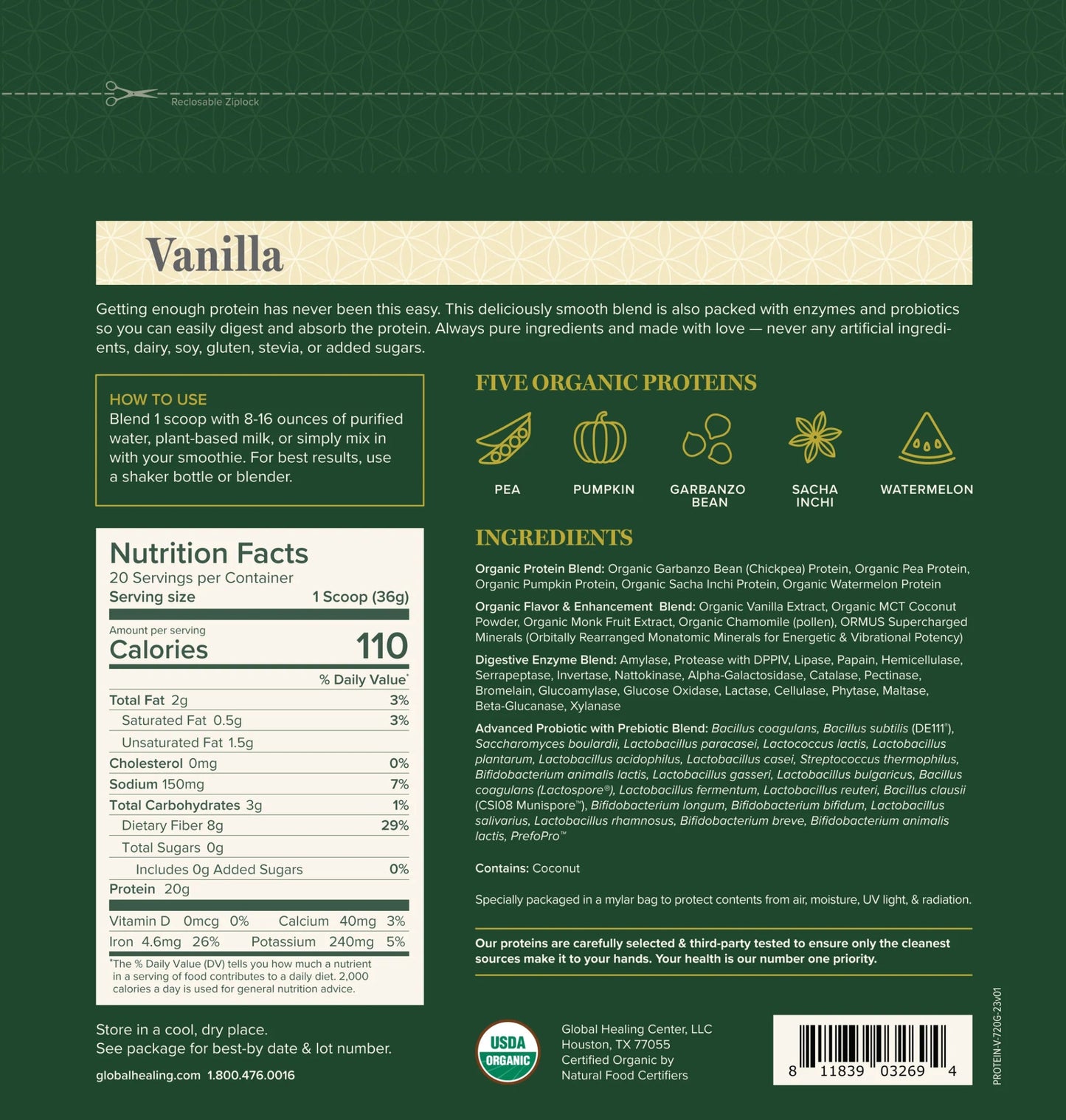 Pure Plant Protein Vanilla - Tree Spirit Wellness