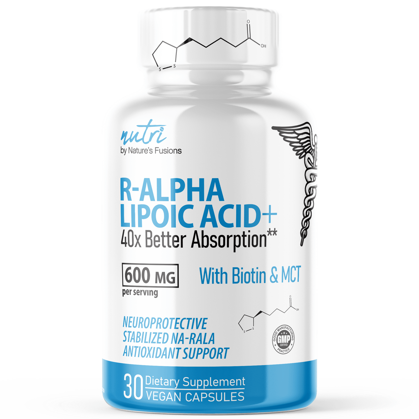 R Alpha Lipoic Acid 600mg Capsules with Biotin - Stabilized Active Form of ALA - 30 Vegan Capsules - Tree Spirit Wellness