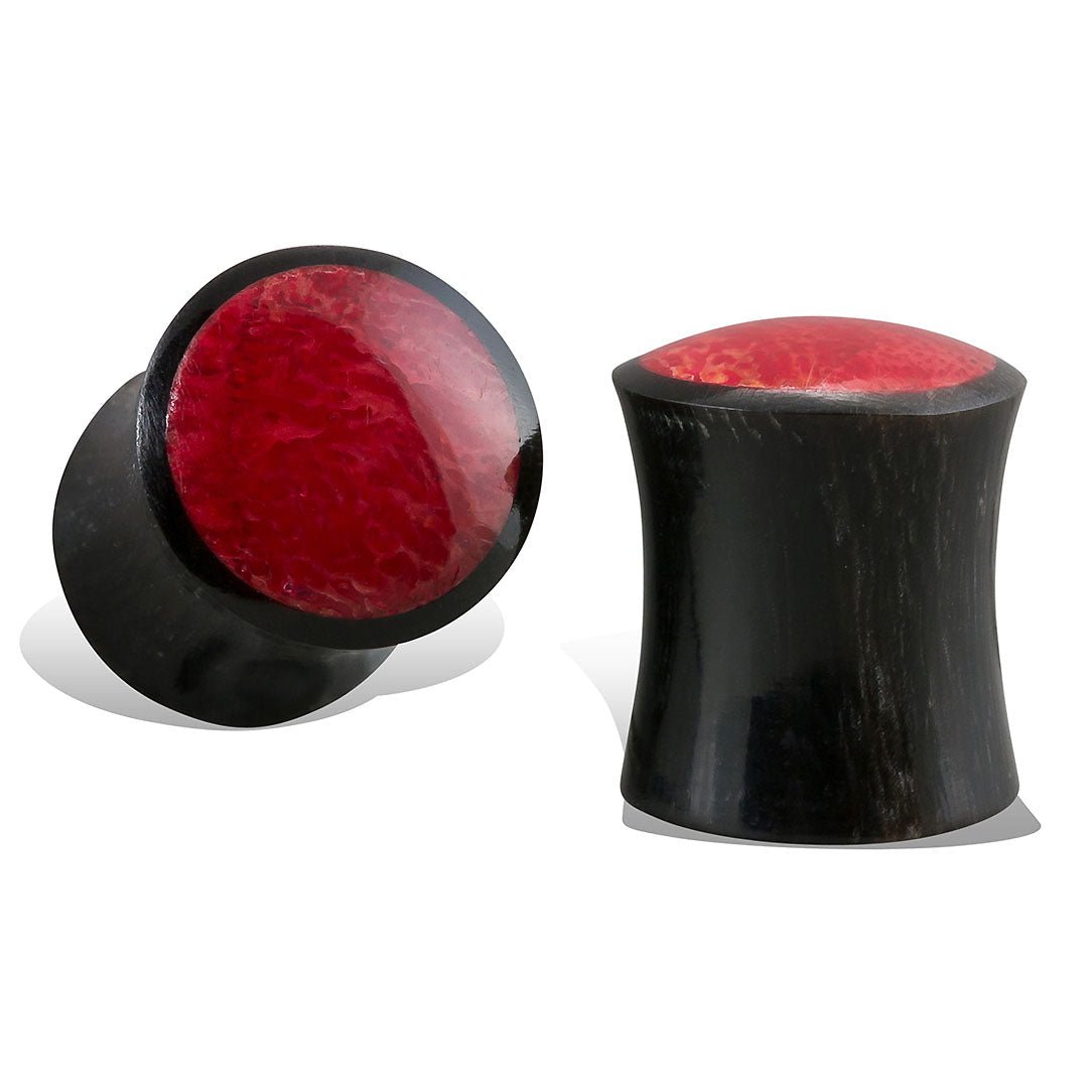 Red Coral Plugs - Horn - Tree Spirit Wellness