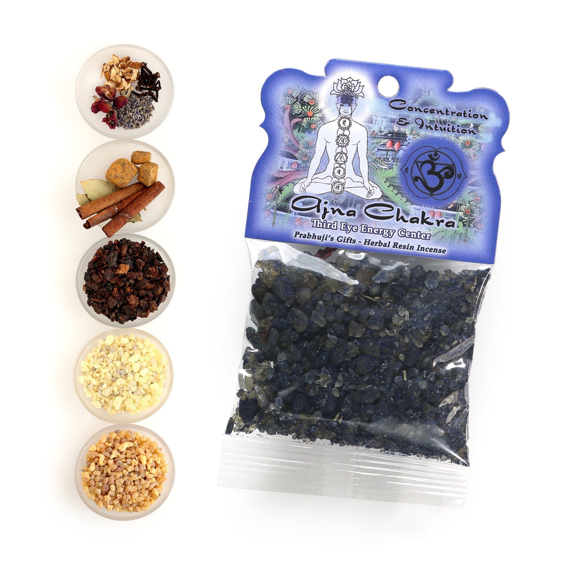 Resin Incense Third Eye Chakra Ajna - Concentration and Intuition - 1.2oz bag - Tree Spirit Wellness