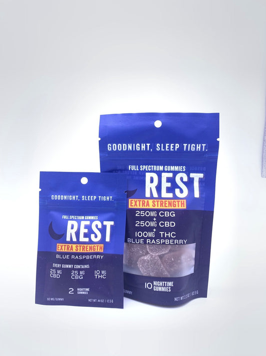 Rest Gummies Extra Strength CBD+CBG+THC 10ct. (58mg/Gummy) - Tree Spirit Wellness