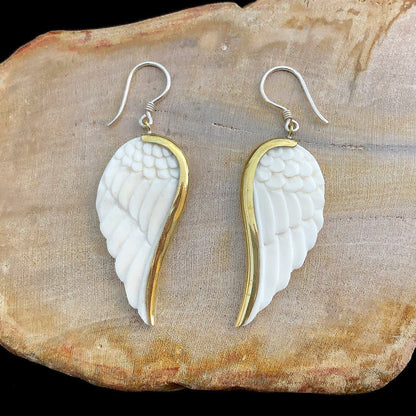 Shielded Feathers - Bone - Tree Spirit Wellness