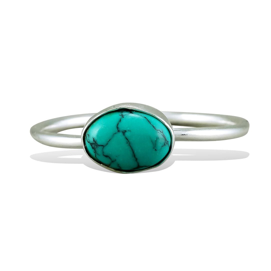Simple Turquoise Ring - Silver - Tree Spirit Wellness