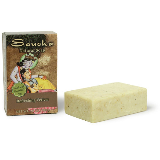 Soap Bar Saucha - Natural Refreshing Vetiver - 3.5 oz (100g) - Tree Spirit Wellness
