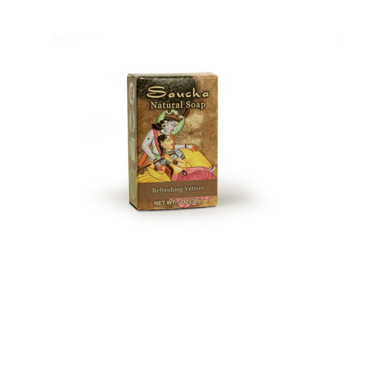 Soap Bar Saucha - Natural Refreshing Vetiver - Travel size 1 oz (30g) - Tree Spirit Wellness