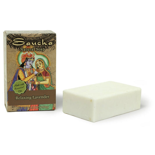 Soap Bar Saucha - Natural Relaxing Lavender - 3.5 oz (100g) - Tree Spirit Wellness