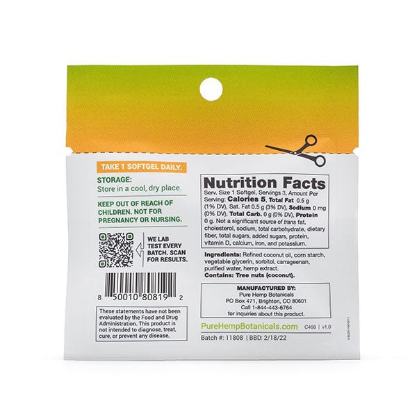 Softgel Sachets 150 mg Full Spectrum CBD (3-count, 50mg softgels) - Tree Spirit Wellness