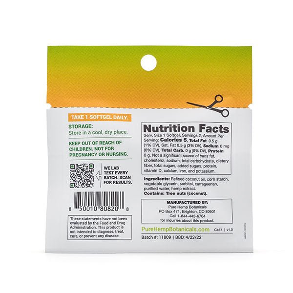 Softgel Sachets 200 mg Full Spectrum CBD (2-count, 100mg softgels) - Tree Spirit Wellness